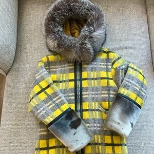 Gorgeous parka made from wool, silver fox, and sealskin Size S